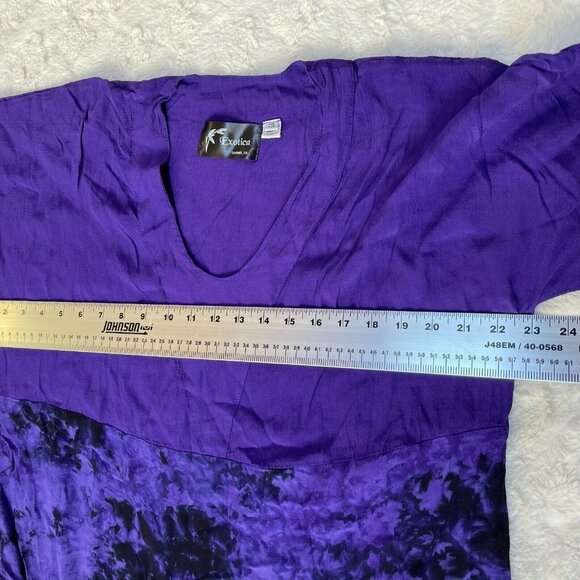 Exotica Womens Scoop Neck Short Sleeve Tunic Cover Up Purple One Size - Picture 6 of 8